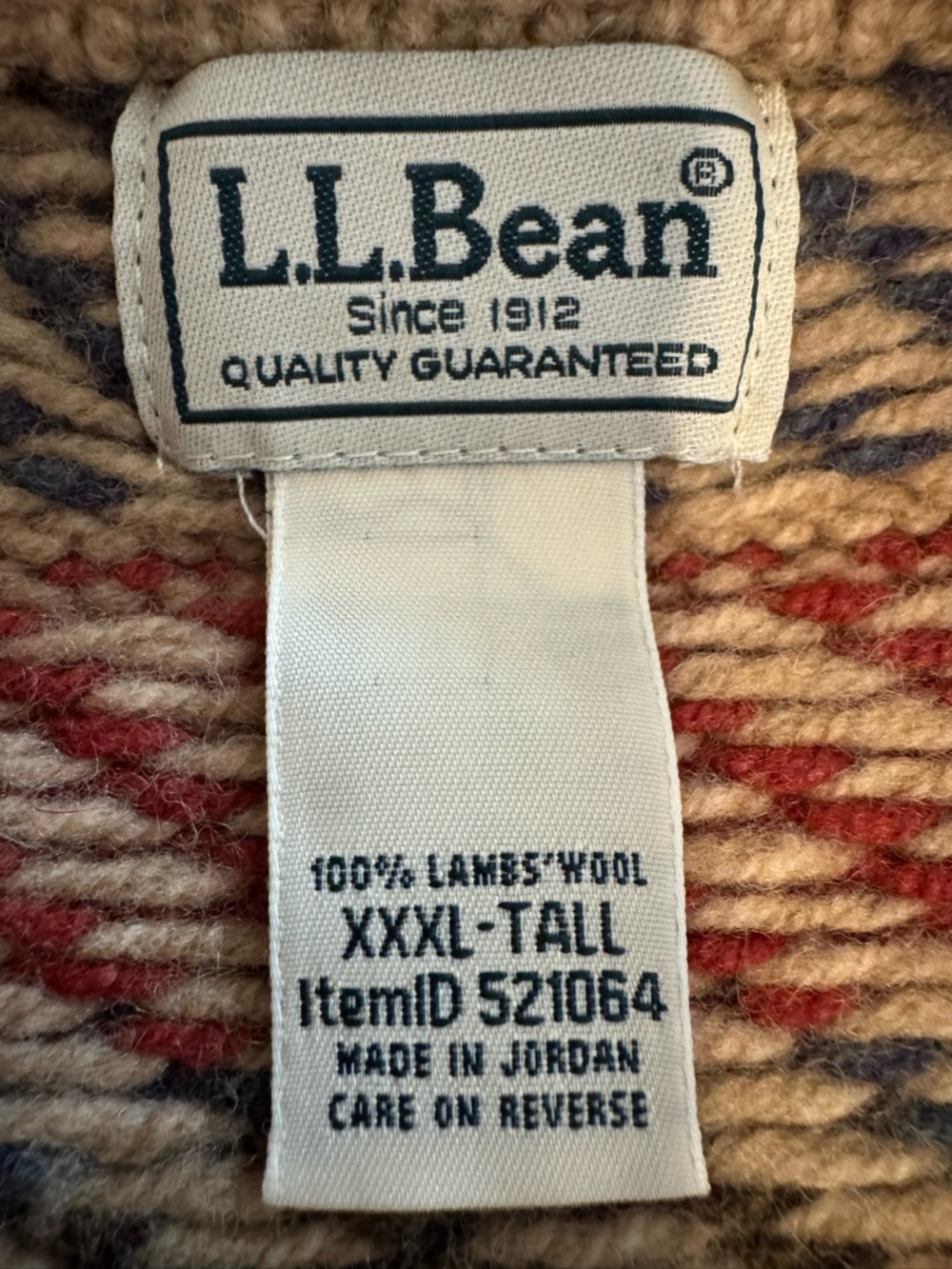 LL Bean Ragg Wool Sweater - 3XLT - Picture 2 of 3